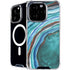 Turquoise Watercolor Geode iPhone 16 Pro MagSafe Case